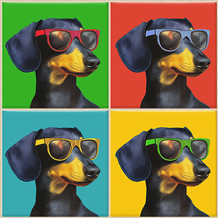 Ceramic tile mural - pop art -woman face 