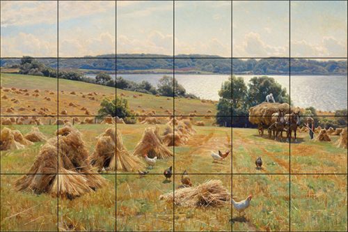Ceramic tile mural - farmlife idyll