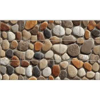 Ceramic tile with rocky pattern