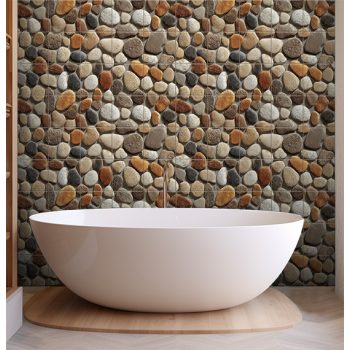 Ceramic tile with rocky pattern