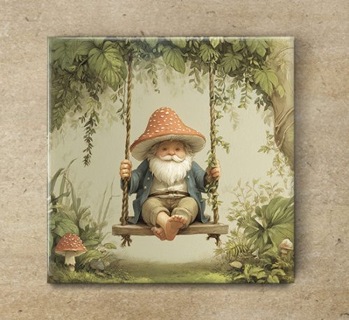 Garden Gnomes - ceramic tile trivet