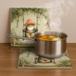Garden Gnomes - ceramic tile trivet