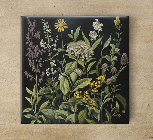 Herbs - ceramic tile trivet