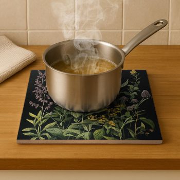 Herbs - ceramic tile trivet