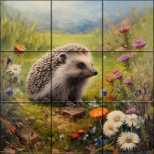 Tile mural - wildlife -hedgehog II. 