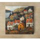 Village on the hill - ceramic tile trivet