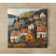 Village on the hill - ceramic tile trivet