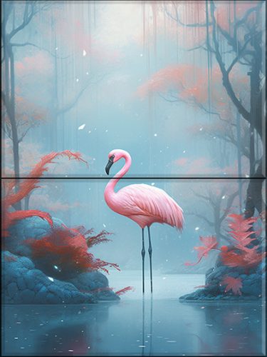 Flamingós fürdőszoba csempe 