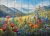 Mountain landscape with wildflowers – ceramic tile mural decor tile