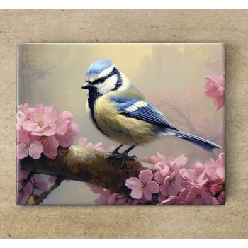 Ceramic tile mural - birds -blue tit 