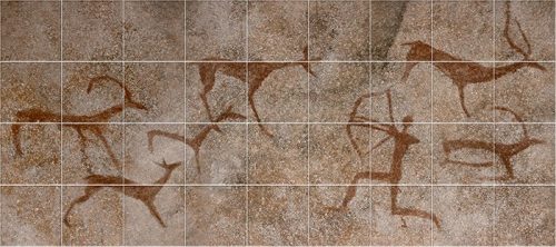 Neandervölgyi barlangrajz - mozaik csempe (180x80cm)