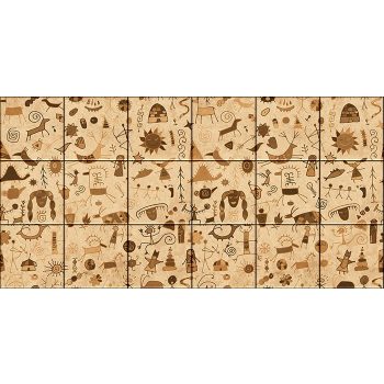 Dekorcsempe mozaik - barlangrajzok