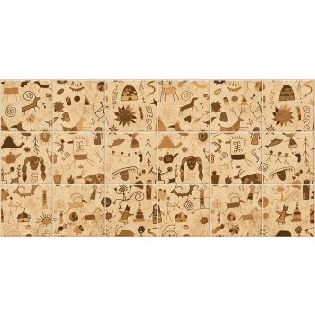 Dekorcsempe bohém barlangrajz mintával