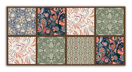 Vintage patterned border tile
