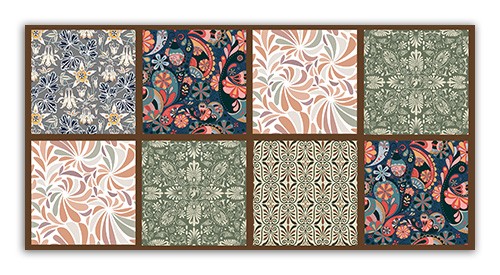 Vintage patterned border tile