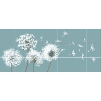 Ceramic tile mural - Butterfly and dandelion  Ceramic tile mural - Butterfly and dandelion