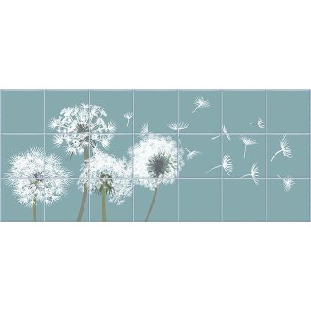 Ceramic tile mural - Butterfly and dandelion 
