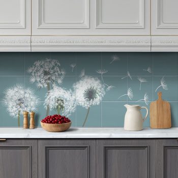 Ceramic tile mural - Butterfly and dandelion 