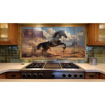 Ceramic tile mural - horses