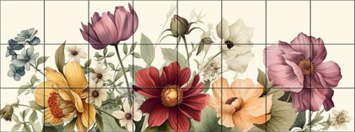 Vintage virágok - mozaik csempe