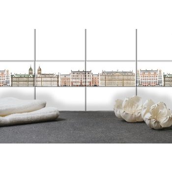 Épület mintás bordűr csempe