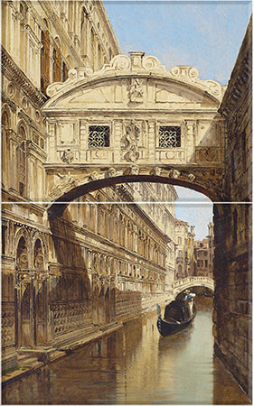 Venice Ceramic Tile Mural – Bridge of Sighs, Gondola & Italian Architecture