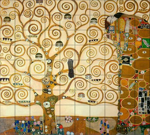 Ceramic tile mural - Klimt: The kiss -