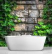 Ceramic tile mural - Ivy on stone wall