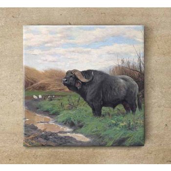 Tile trivet - buffalo