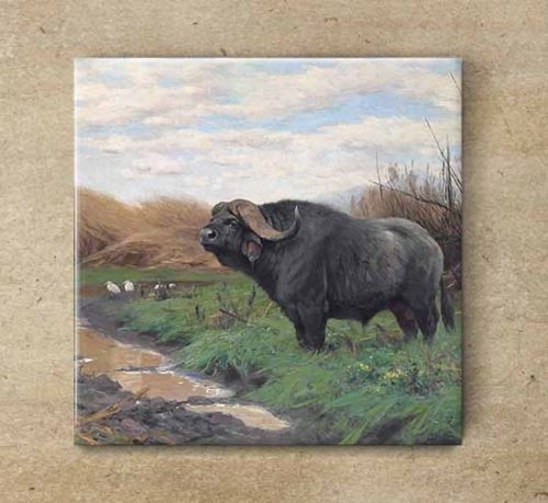 Tile trivet - buffalo