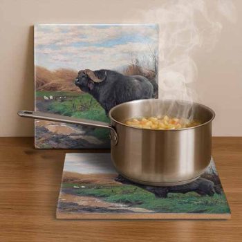 Tile trivet - buffalo