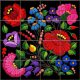 Ceramic tile with traditional Hungarian Kalocsa embroidery floral pattern