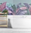 Ceramic tile mural - palm leaves