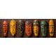 African masks tile mural