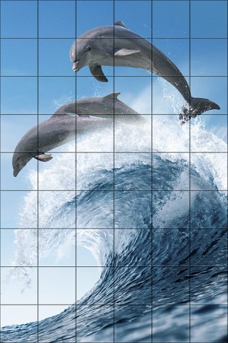 Fürdőszoba csempe mozaik delfines 180 x120 cm