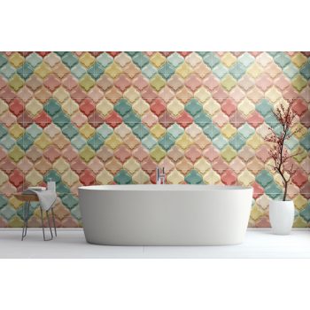 Moroccan tile mural - Turquoise