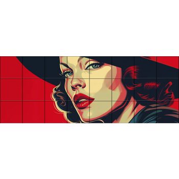 Ceramic tile mural - pop art -woman face  Ceramic tile mural - pop art -woman face