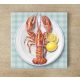 Lobster with lemon - ceramic tile trivet