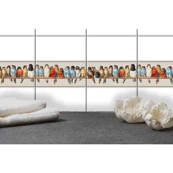 Madár mintás bordűr csempe