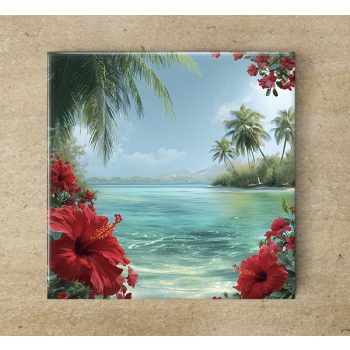 Edényalátét csempe - karibi látkép