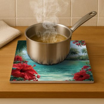Caribbean view - ceramic tile trivet