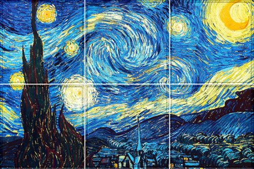 Van Gogh: Csillagos éj csempe