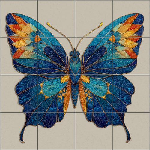 Ceramic tile mural - forget-me-not 