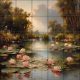 Ceramic tile mural - Claude Monet: Water Lilies 