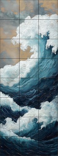 Ceramic tile mural - waves II. 