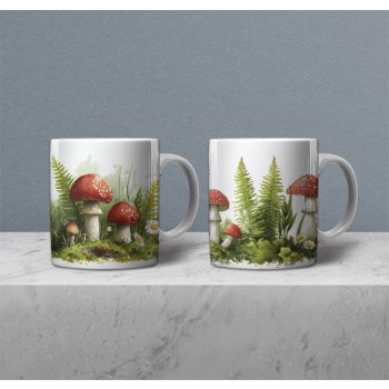 Mug set of 2 mugs with flower motif 
