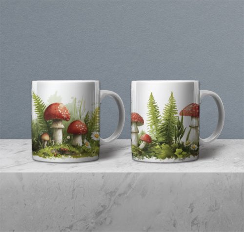 Mug set of 2 mugs with flower motif 