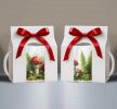 Mug set of 2 mugs with flower motif 