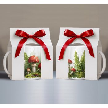 Mug set of 2 mugs with flower motif 