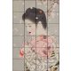 Ceramic tile mural - sakura blossoms and japanese woman